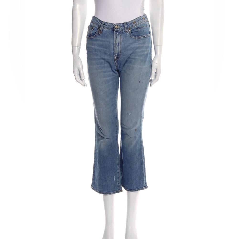 R13 mid rise straight leg jeans